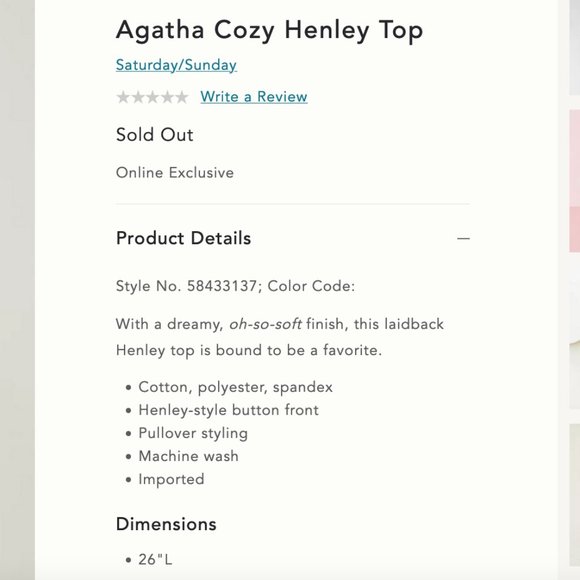 Anthropologie Agatha Cozy Terra Cotta Henley Top NWOT - Picture 4 of 6